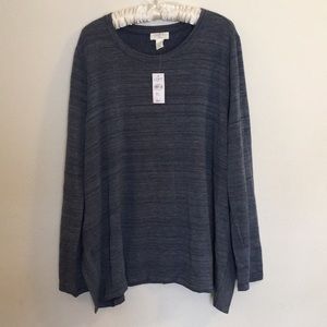 NEW Ann Taylor LOFT Lounge BlueGray Super Soft Top